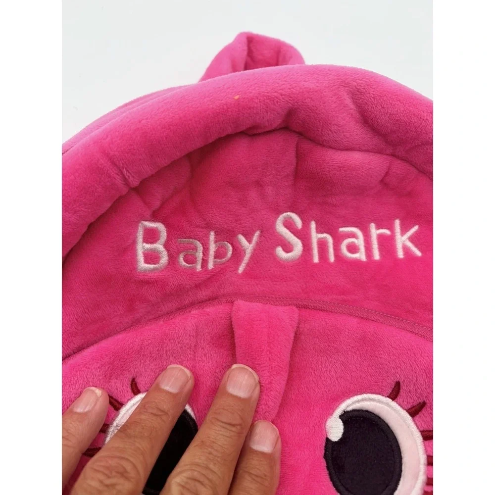 Pink Baby Shark Plush Backpack Kids Toddler Bag Soft Stuffed Toy Pink Plush